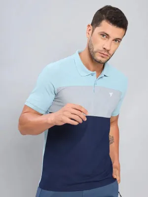 Light Fabric Functional Shirt Men Colorblock Slim Fit Polo T-shirt with MATPIQ