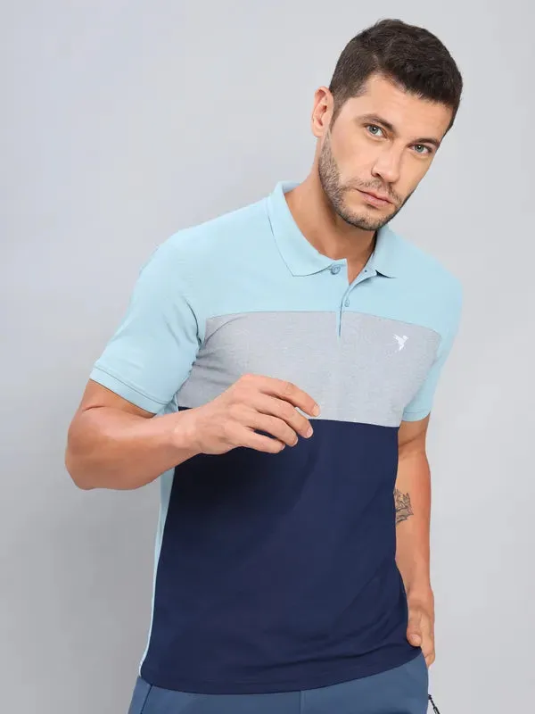 Light Fabric Functional Shirt Men Colorblock Slim Fit Polo T-shirt with MATPIQ