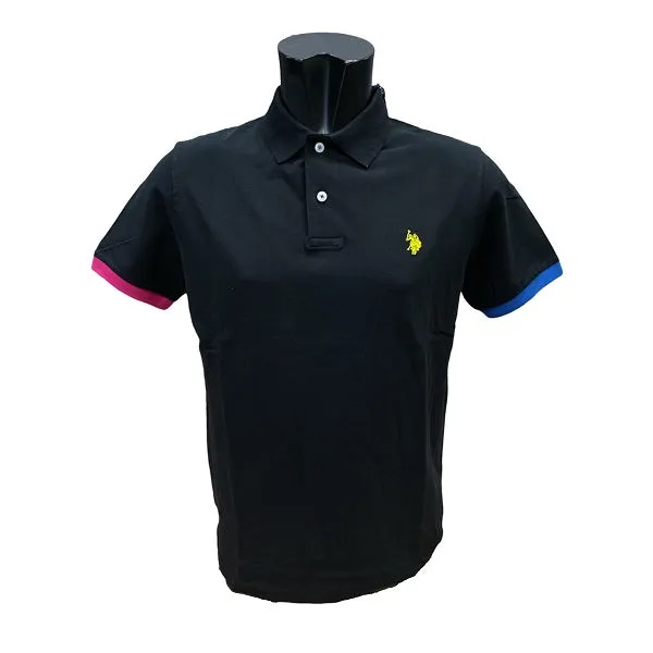 U.S. Polo Assn Polo Kory manica corta con retrocollo a contrasto 6143750336 199 black-lime Classic Wear Easy Wear