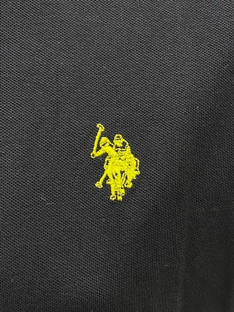 U.S. Polo Assn Polo Kory manica corta con retrocollo a contrasto 6143750336 199 black-lime Moisture control