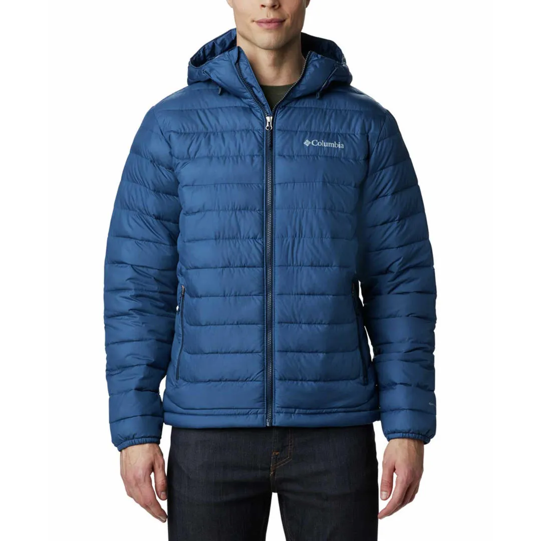 Columbia Men Blue Powder Lite Hooded Jacket Warm Exterior color - coordinating