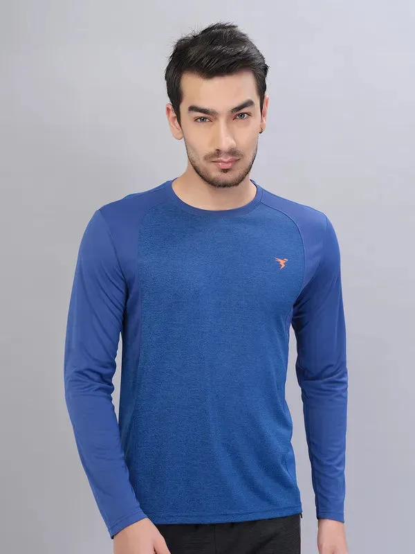 Men Melange Slim Fit Crew Neck T-shirt with DOUBLE COOL Comfy Vibes Trendy Fashion