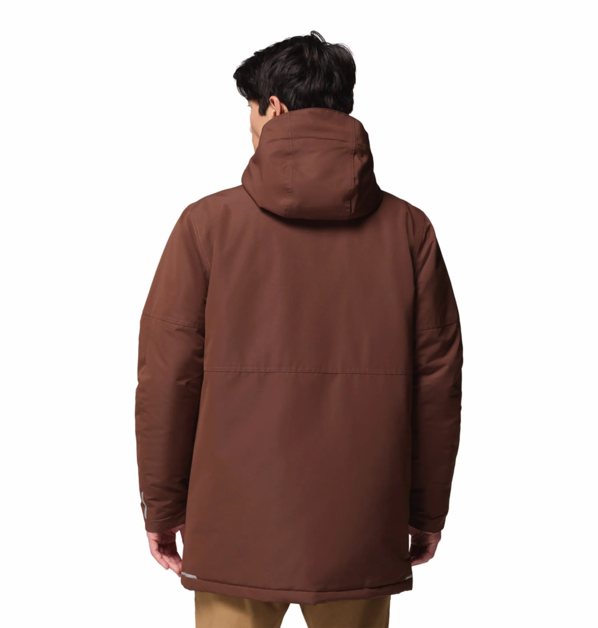 Columbia Men Brown OmniHeat Infinity Landroamer II Parka Jacket Ventilated Back Panel Tailored Silhouette