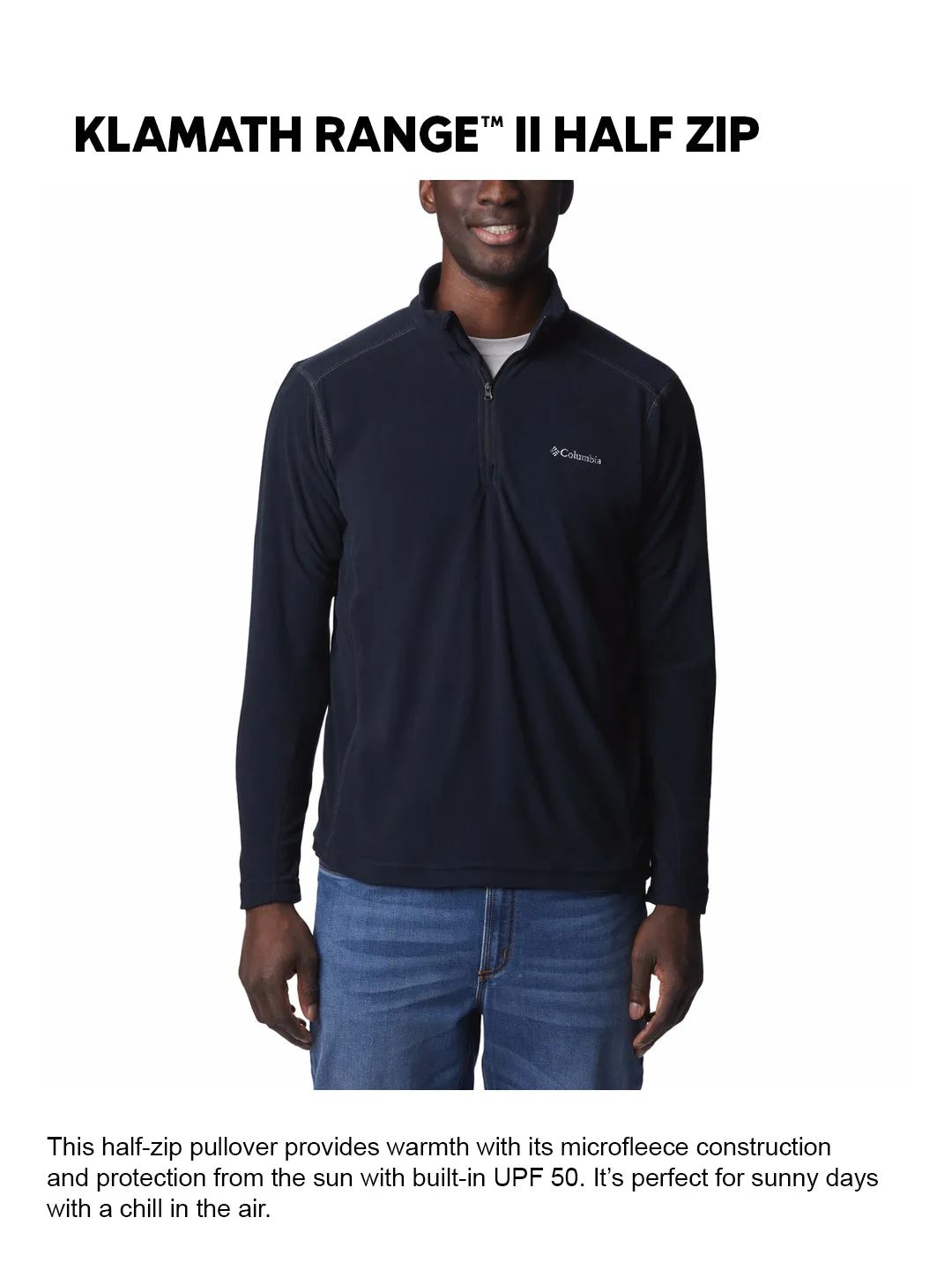 Under Jacket Dry Trails Columbia Men Black Klamath Range II Pullover