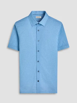 Winter Wear Bugatchi Milo OoohCotton Short-Sleeve Shirt - Turquoise