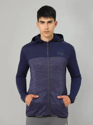Men Melange Slim Fit Hooded Jacket with TECHNOLITE FlexibleNeckline Stage Feel
