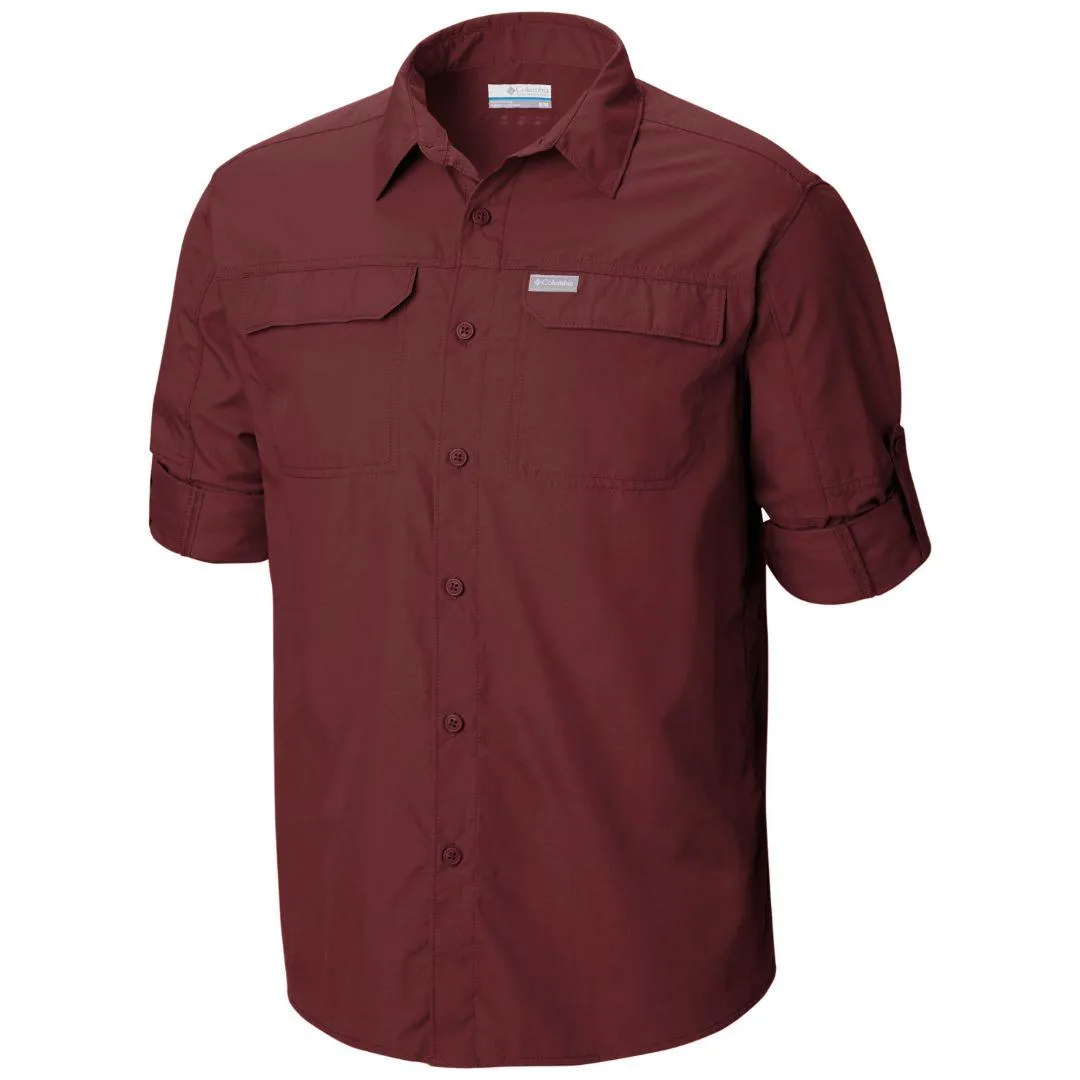 Columbia Men Red Silver Ridge 2.0 Long Sleeve Shirt (Sun Protection) LightweightDesign Ventilation Panels
