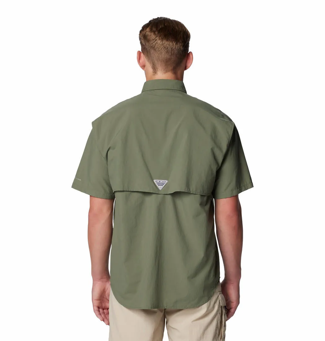 Columbia Men Green Bahama II S/S Shirt (Sun Protection) Still Glow Minimalist Style