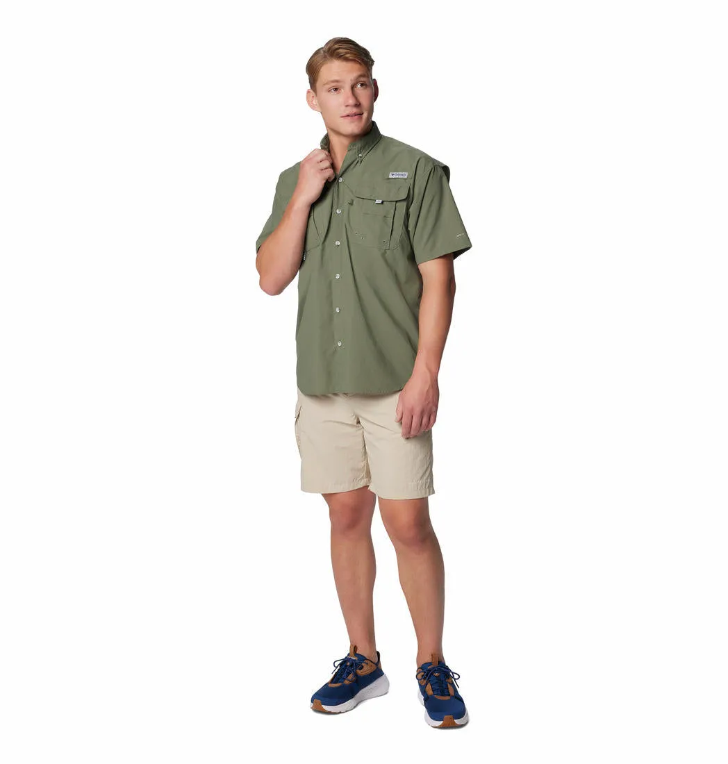 Columbia Men Green Bahama II S/S Shirt (Sun Protection) EcoFriendlyDyeProcess