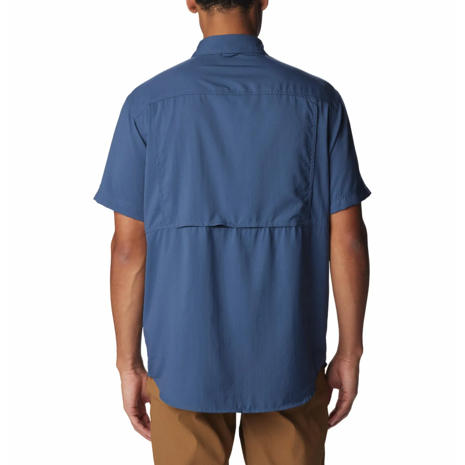 Soft Touch UV Protection Columbia Men Blue Silver Ridge Utility Lite Short Sleeve (Sun Protection)