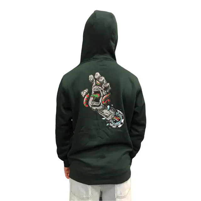 Santa Cruz felpa con cappuccio da uomo Pool Snakes Hand Hood SCA-HDY-501 verde product concert wearability product casual elegance blend