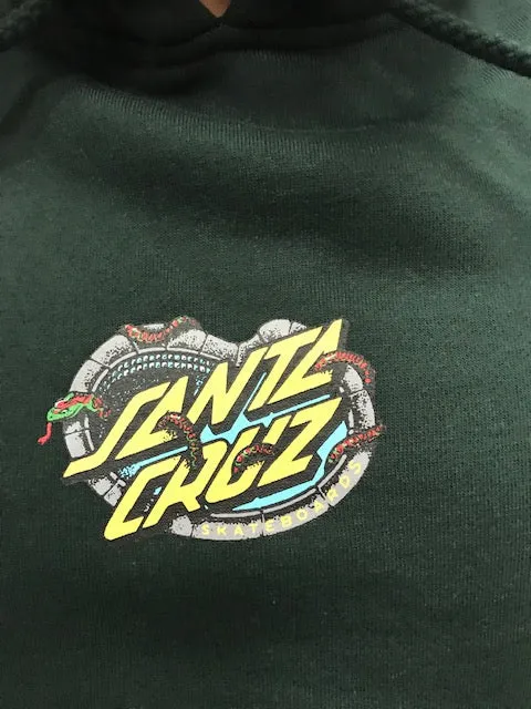 Easy Look Santa Cruz felpa con cappuccio da uomo Pool Snakes Hand Hood SCA-HDY-501 verde