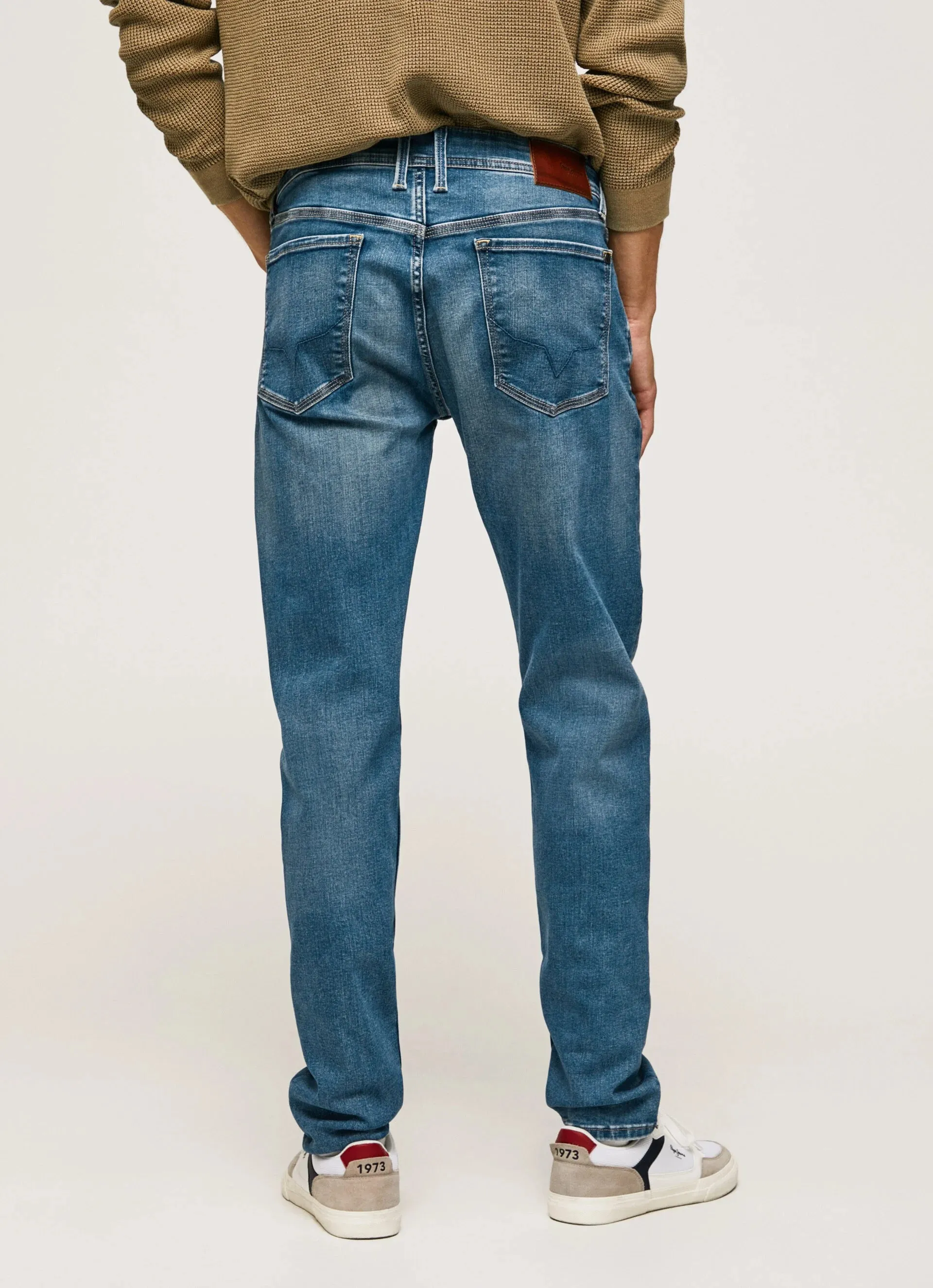 Smooth Feel Pepe Jeans Pantalone jeans da uomo slim a vita media Hatch PM206323HP70 denim