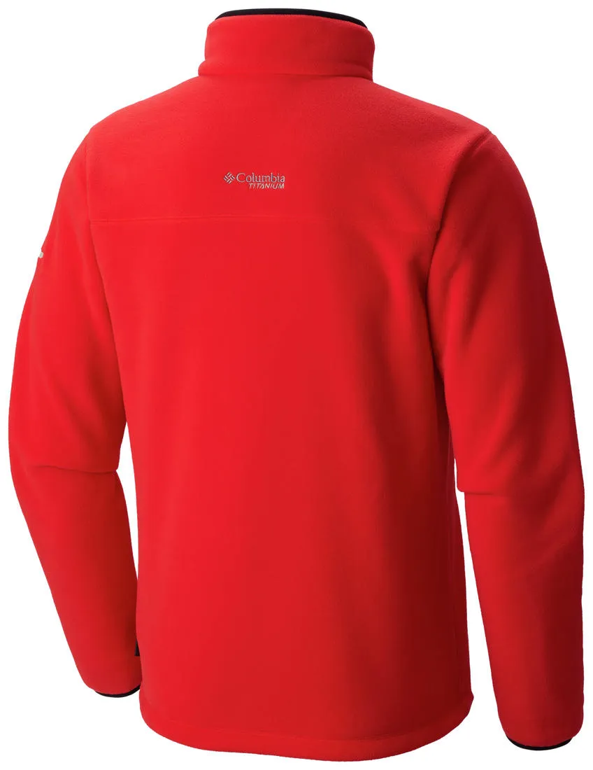 Outdoor Duty Columbia Men Red Titan Pass 2.0 Fleece Jacket