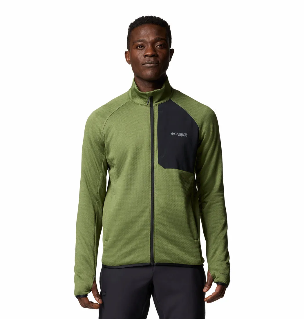 Columbia Men Green Triple Canyon Grid Fleece FZ II Stay Loose