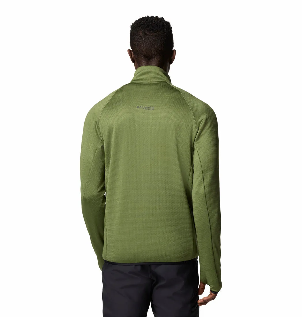 Travel Ready All terrain Columbia Men Green Triple Canyon Grid Fleece FZ II