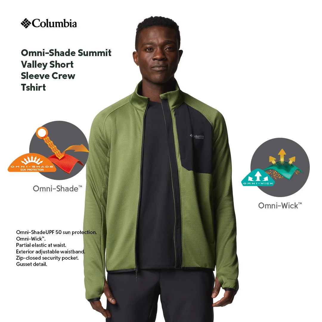 Athletic Layer Columbia Men Green Triple Canyon Grid Fleece FZ II
