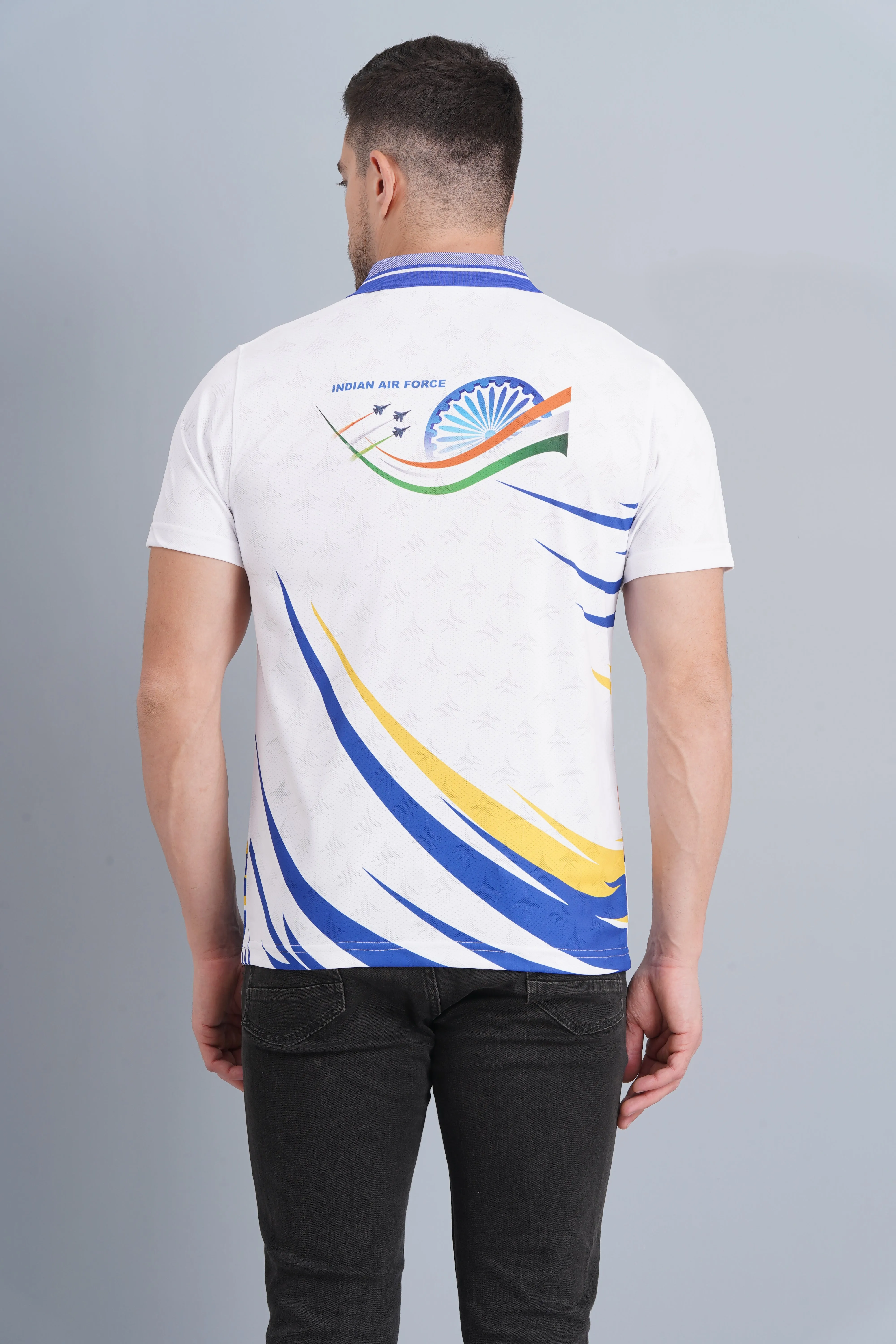 Men's AF Logo Polo T Shirt White Casual Appeal Breathable Fit