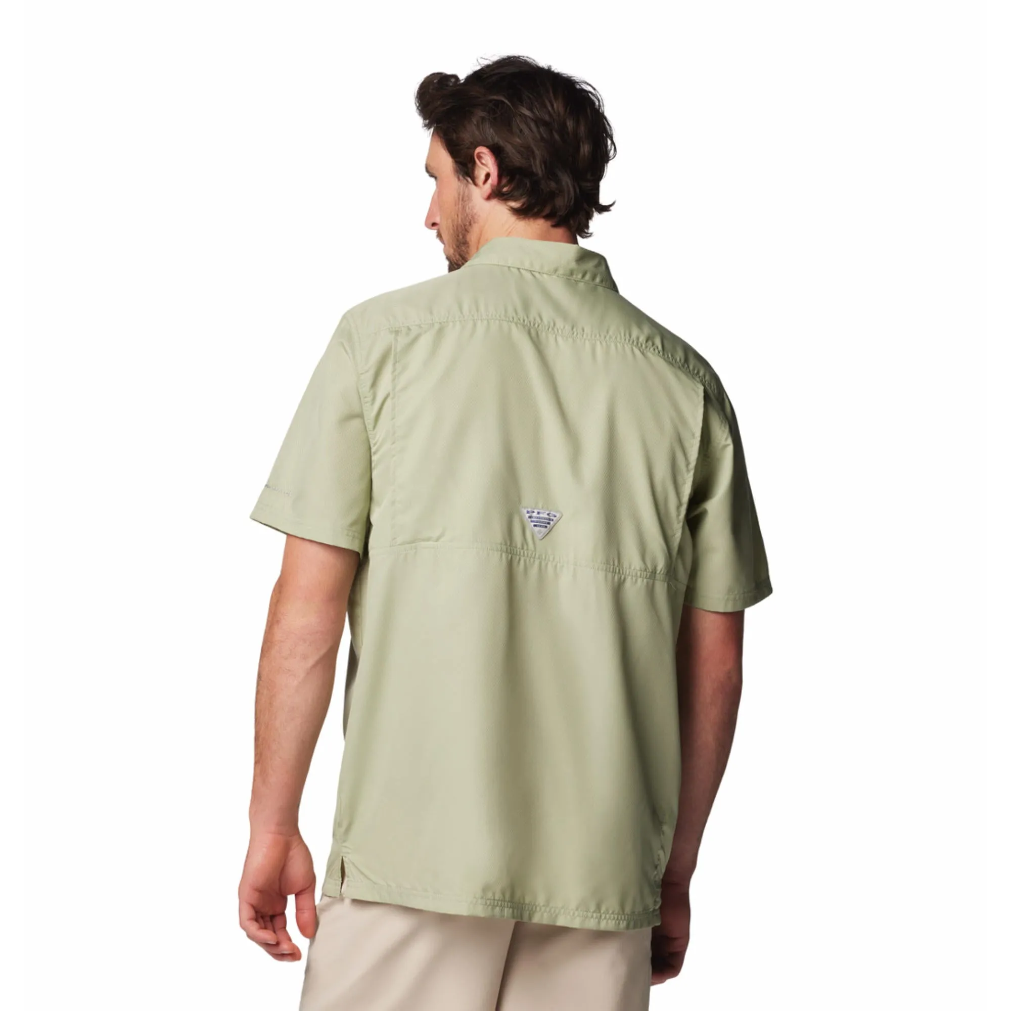 AntiStatic Lining Handmade Fit Columbia Men Green Slack Tide Camp Shirt (Sun Protection)