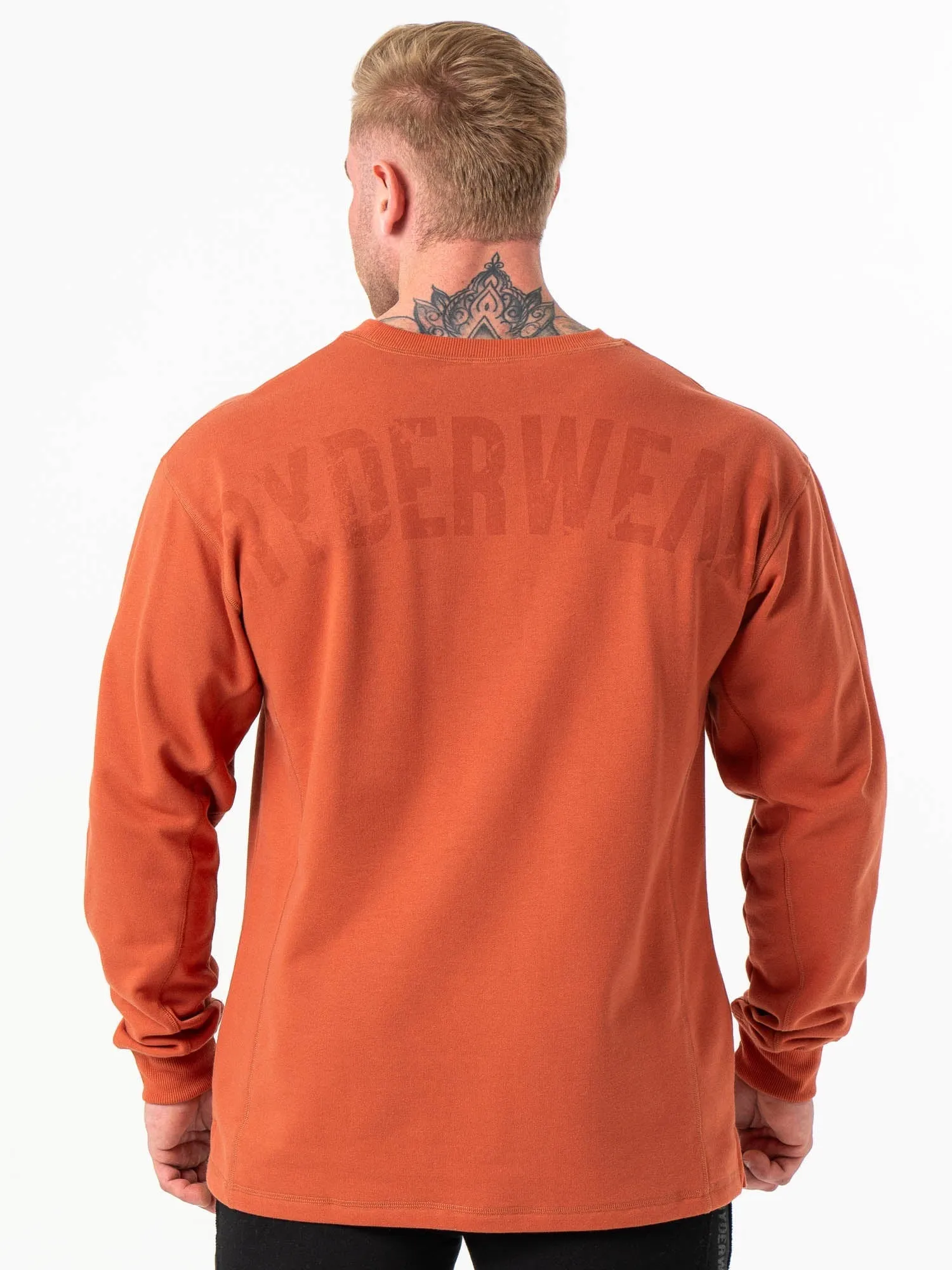 Force Crew Neck - Terracotta Herringbone Urban Relaxed