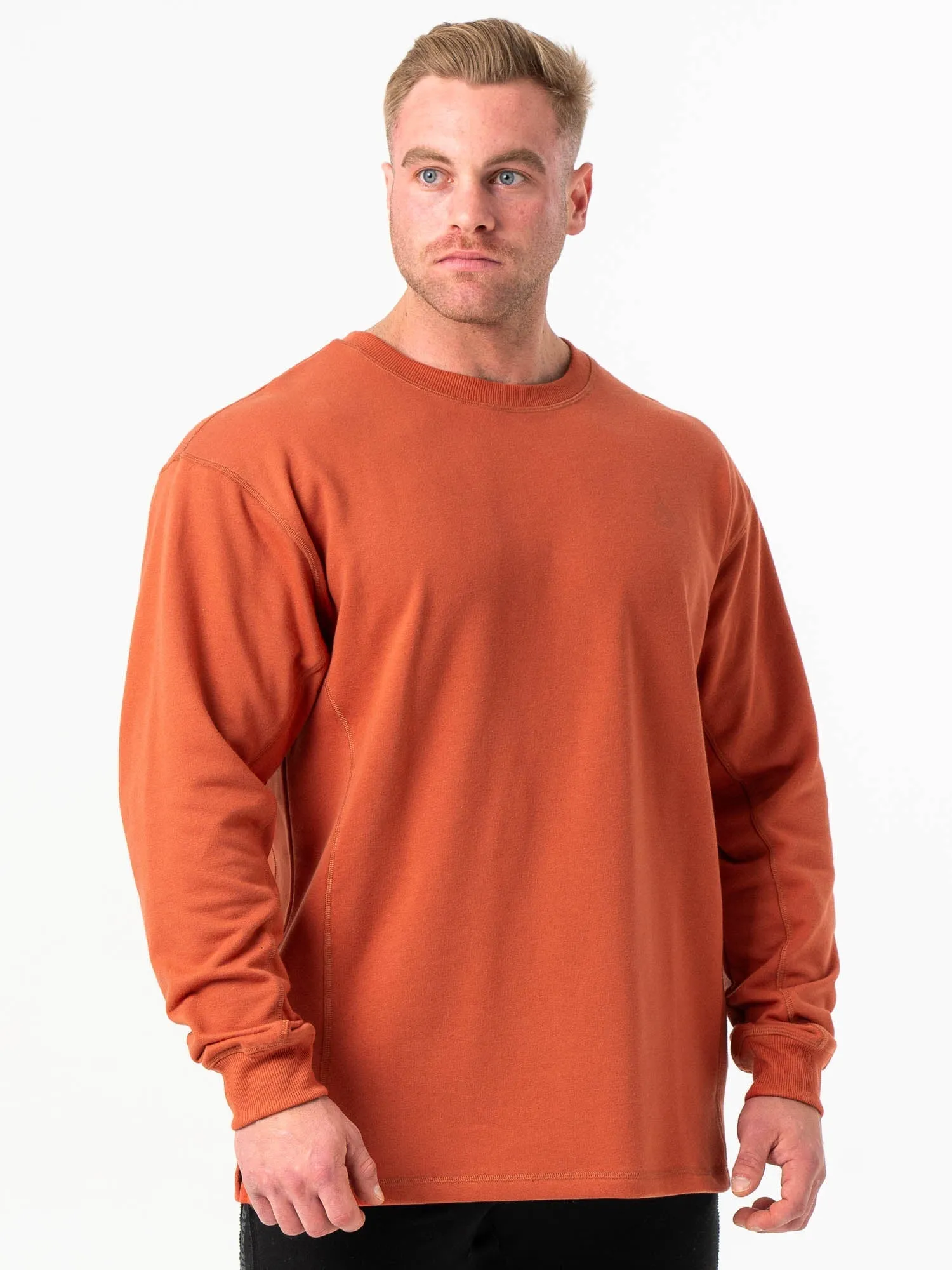 product poplin smoothness Core Relaxed Force Crew Neck - Terracotta