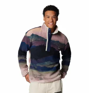 Outdoor Trek Picnic Ready Columbia Men Blue Helvetia II Printed Half Snap Fleece