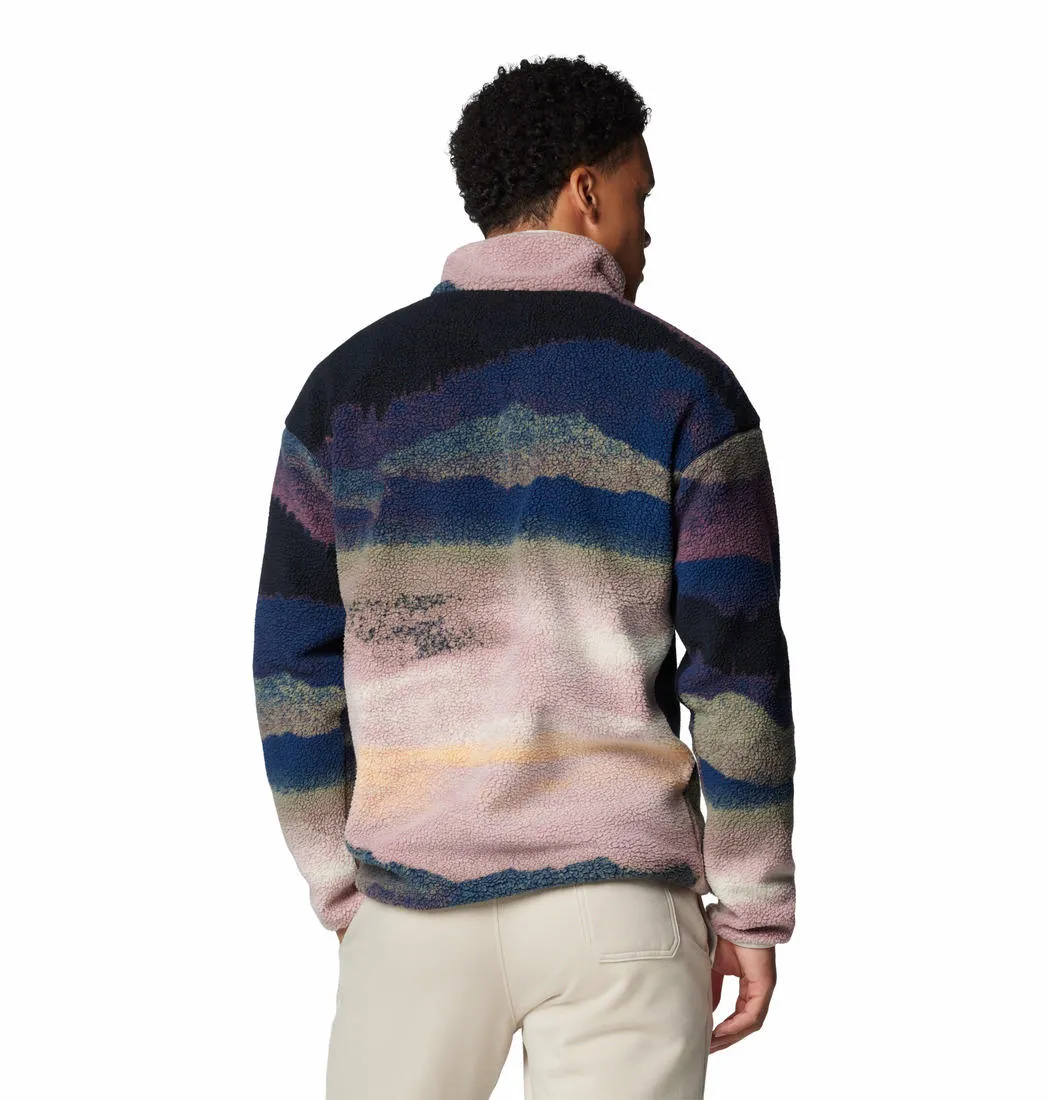 Columbia Men Blue Helvetia II Printed Half Snap Fleece Mountain Day