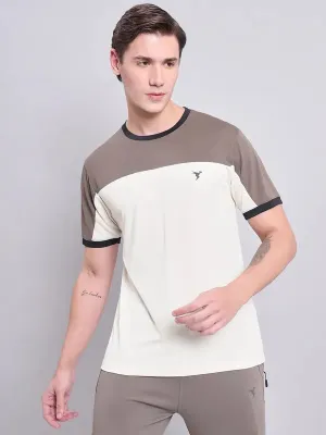 Men Colorblock Slim Fit Crew Neck T-shirt with TECHNO COOL  Daily Trend
