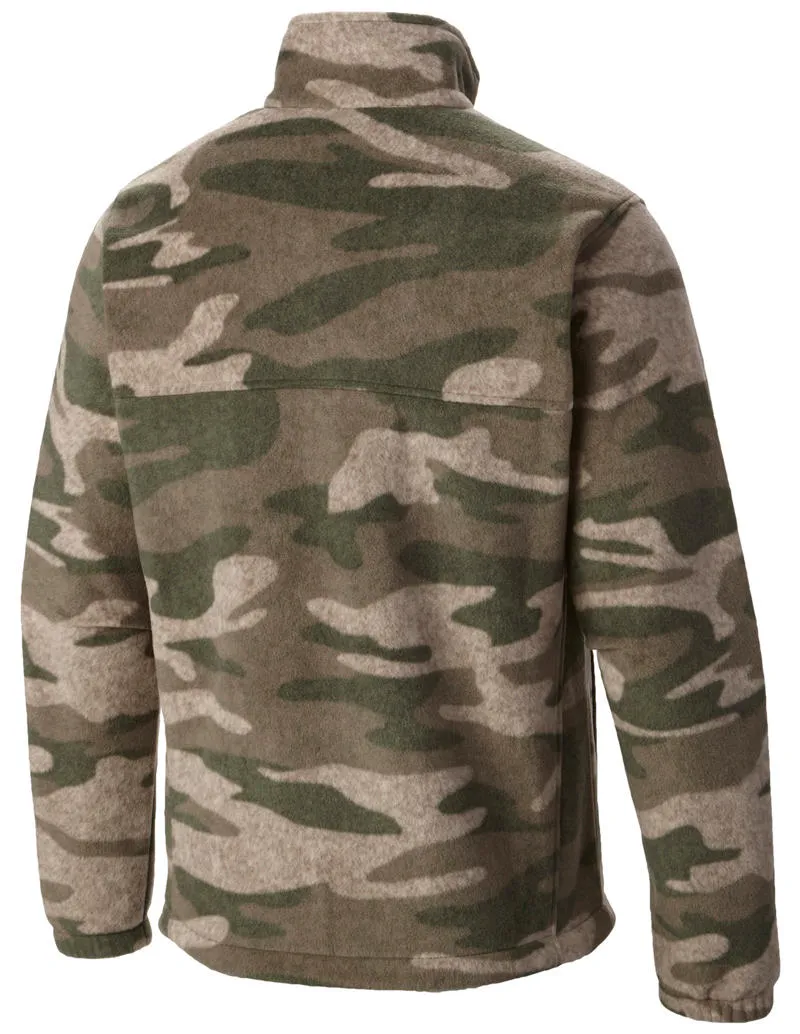 Columbia Men Green Steens Mountain  Printed Jacket mountain gear Garment Washed Texture