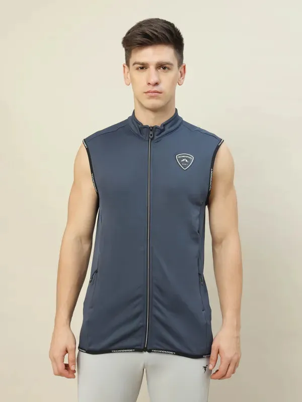 urban scene Abrasion Resistant Material Men Solid Slim Fit Mock Neck Jacket with TECHNOLITE