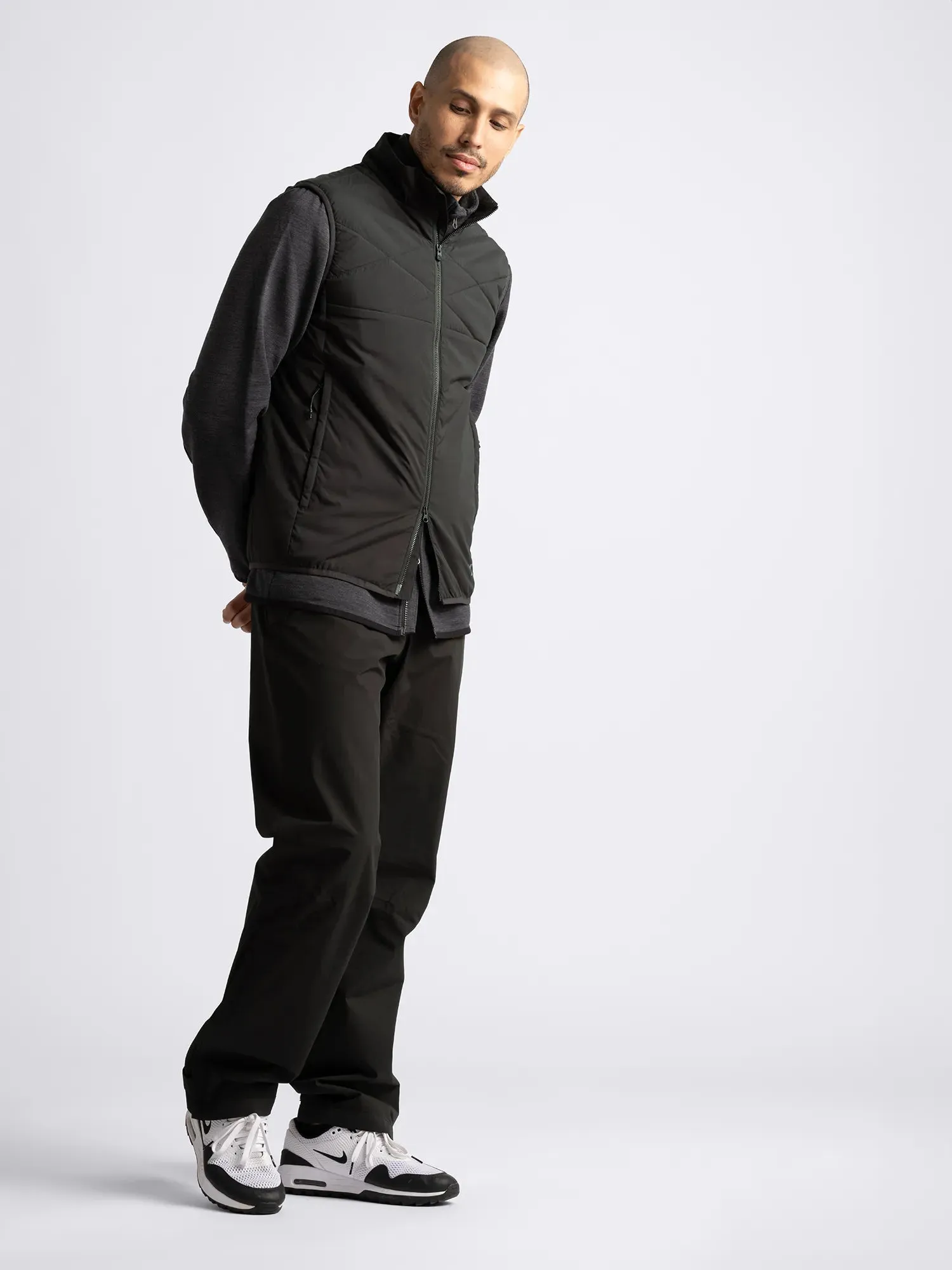 M CREEK WIND VEST Black multiple pockets embellishment