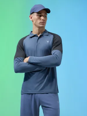 Breathable mesh Wrinkle Free Treatment Men Colorblock Slim Fit Polo T-shirt with TECHNO COOL 