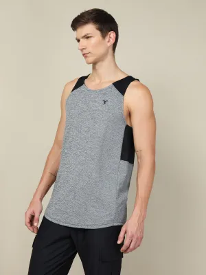 salt water use vibration - resistant Men Melange Slim Fit Scoop Neck Innerwear Vest with TECHNO COOL 