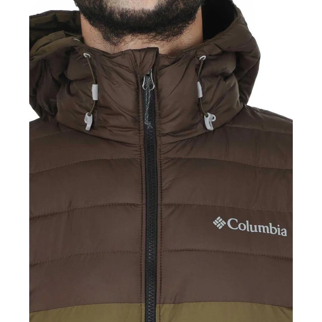 Abrasion resistant Comb Columbia Men Green Powder Lite Hooded Jacket