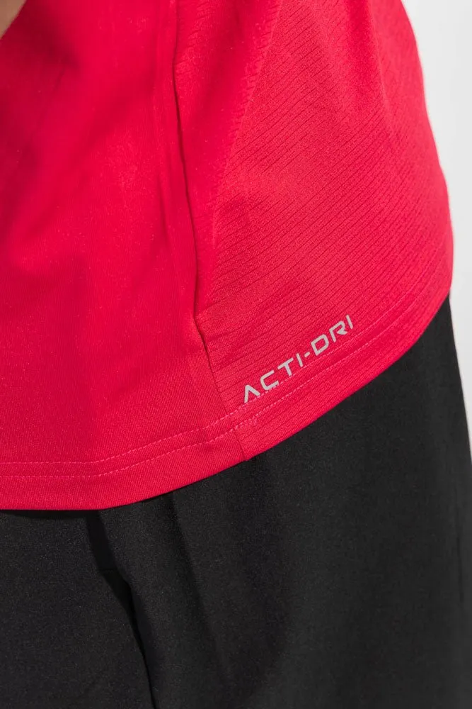 Sharp Look Tight Net Racket Sports Tee Flame Scarlet