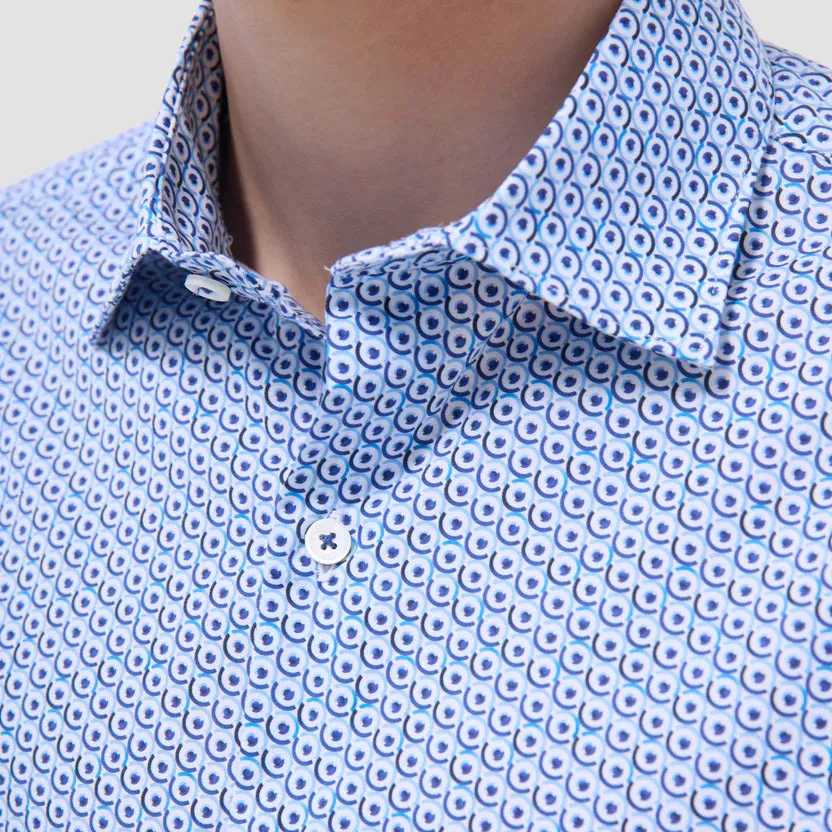 Bugatchi Axel Geometric Long-Sleeve Shirt - Classic Blue River Core