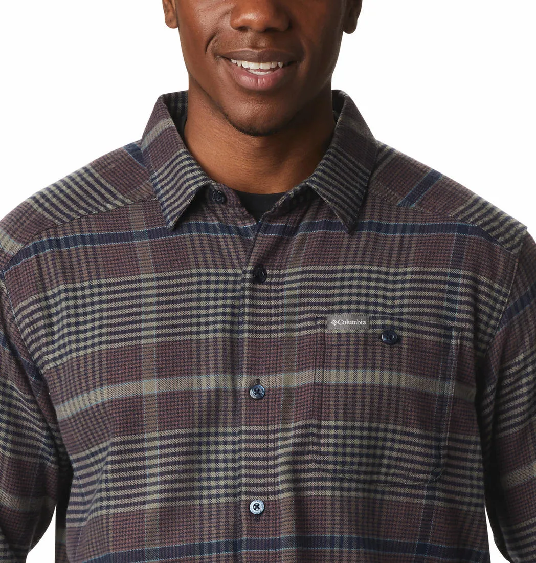 Columbia Men Green Cornell Woods Flannel Long Sleeve Shirt CompactKnit