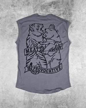 CUTOFF MUSCLE TEE ?C CLUB / CHARCOAL GREY Quick Coolness light feel