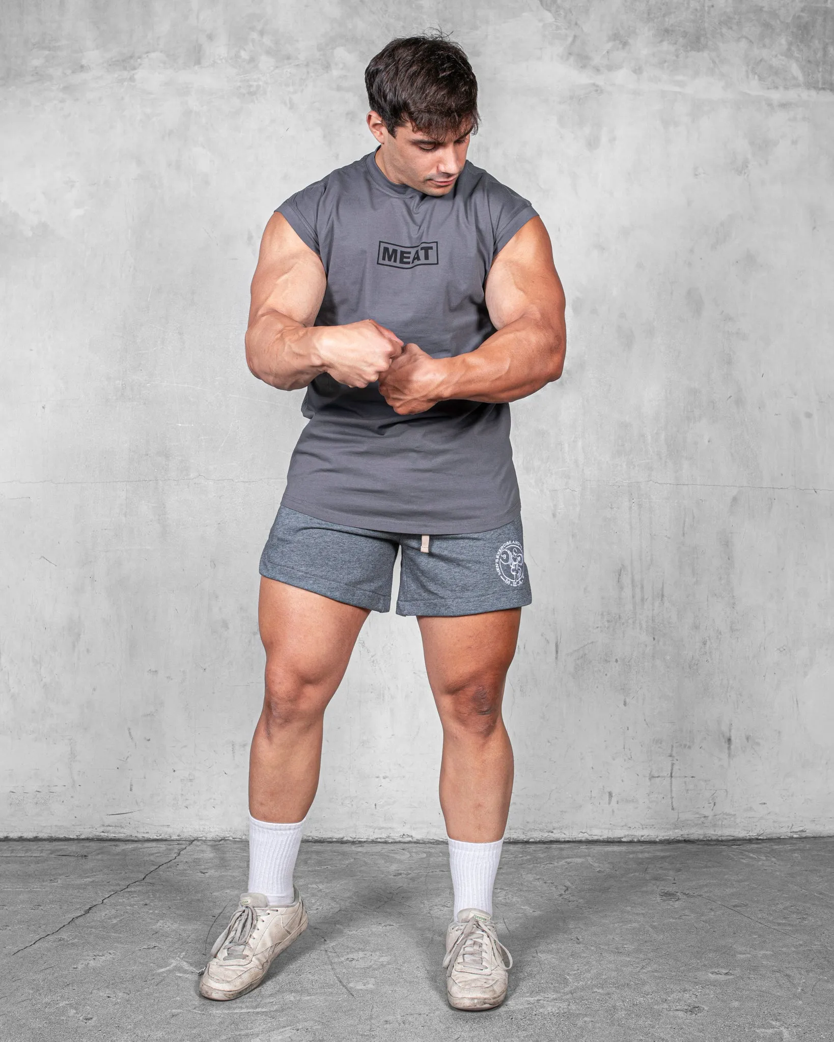 CUTOFF MUSCLE TEE ?C CLUB / CHARCOAL GREY low traffic areas Flex Cuff