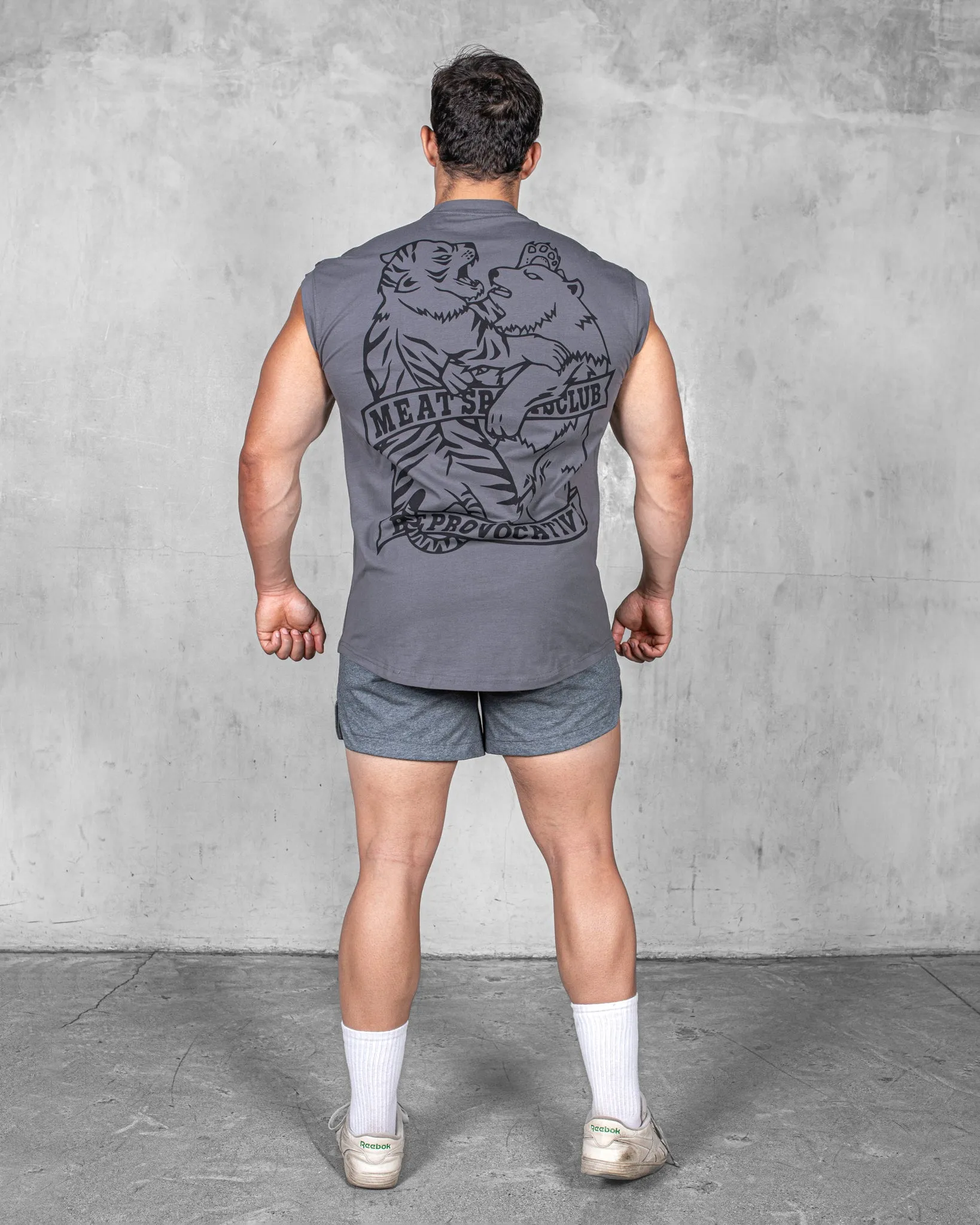 CUTOFF MUSCLE TEE ?C CLUB / CHARCOAL GREY Safe