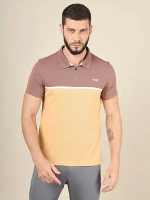soft fit Everyday Fashion Men Colorblock Slim Fit Polo T-shirt with TECHNO COOL 