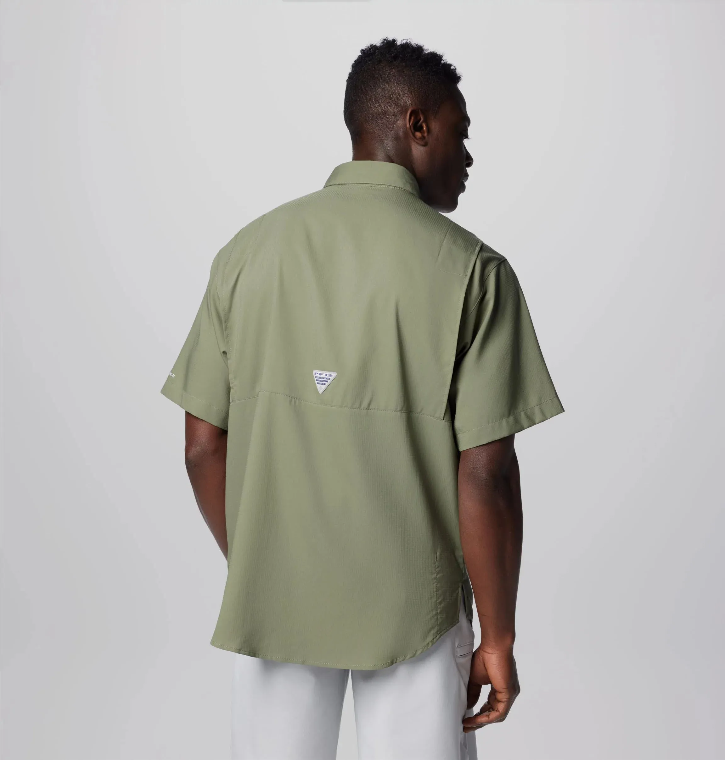 Reinforced Knees Columbia Men Green Tamiami II SS Shirt (Sun Protection)