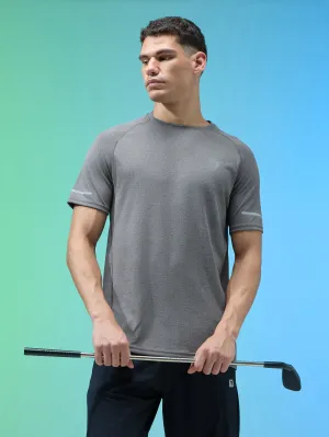 Casual Performance Fit Men Melange Slim Fit Crew Neck T-shirt with MELANGE