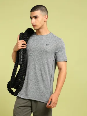 Light Trend Men Solid Slim Fit Crew Neck T-shirt with DOUBLE COOL