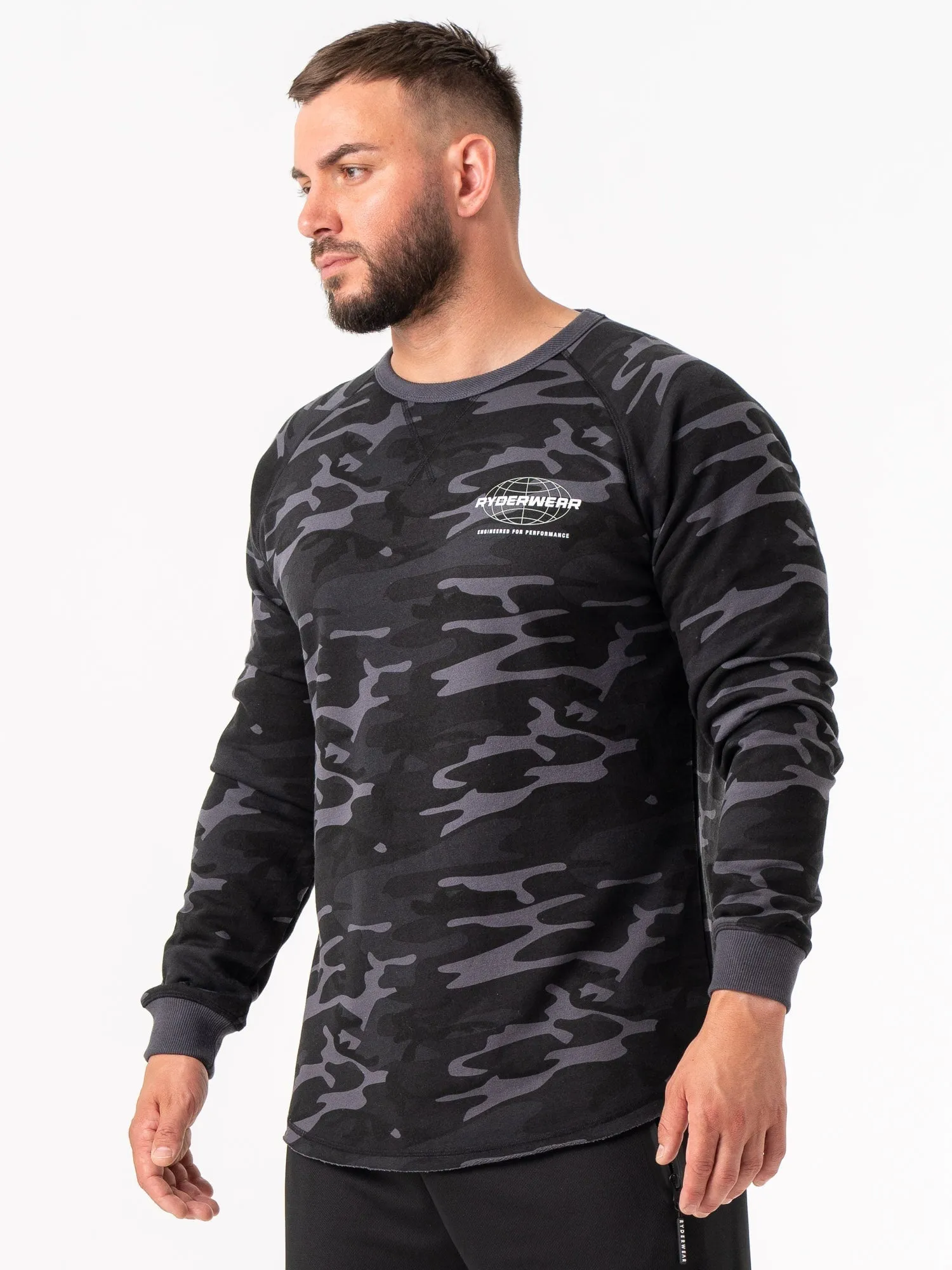 lanyard accents product earthy warmth Energy Crew Neck - Black Camo