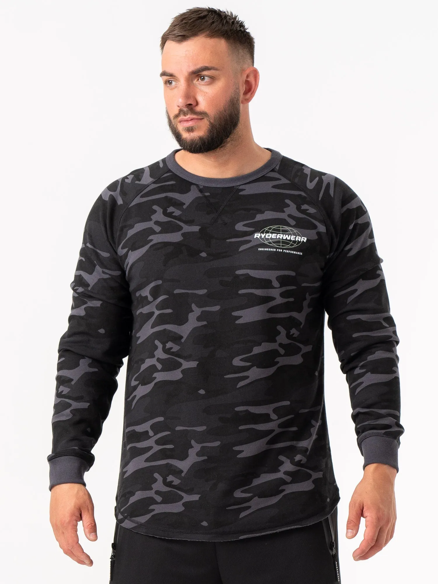 product polka dot playfulness Smart Design Energy Crew Neck - Black Camo