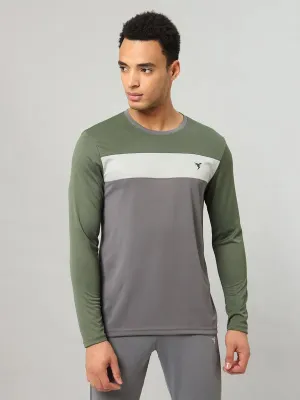 Animal print wildness Sporty Look Wear Men Colorblock Slim Fit Crew Neck T-shirt with MATPIQ