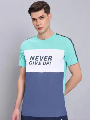 Essential Wear Men Colorblock Slim Fit Crew Neck T-shirt with MATPIQ