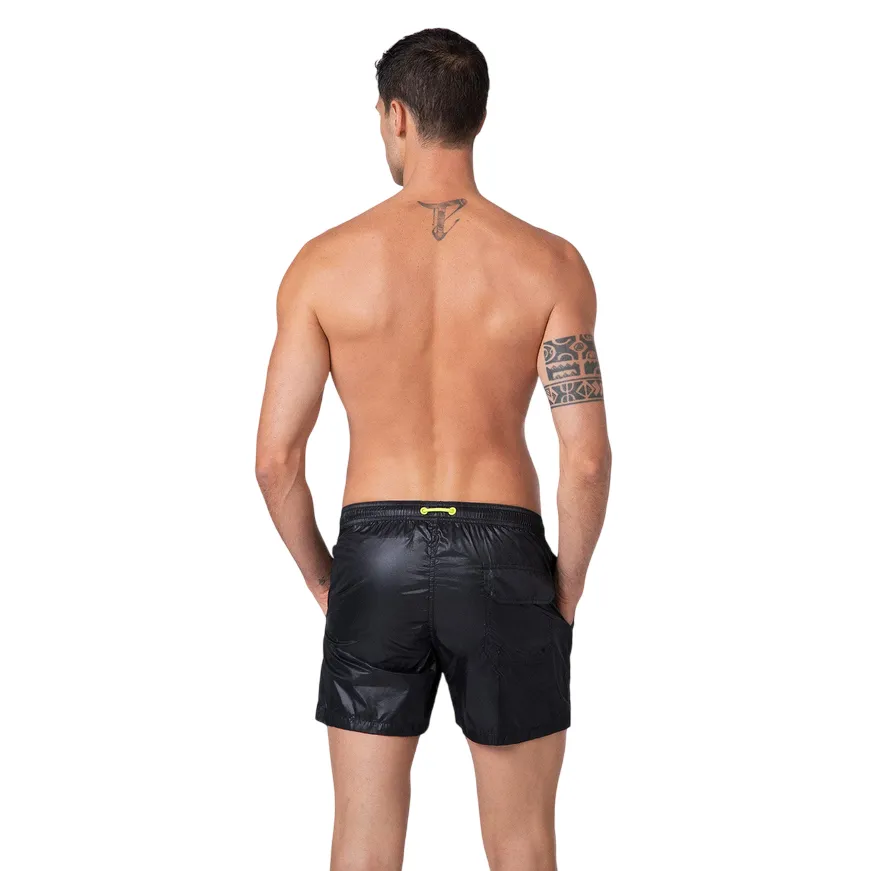 Stretch Design Chafe Resistant Edges F**K pantaloncino costume mare da uomo M01BU02BK nero
