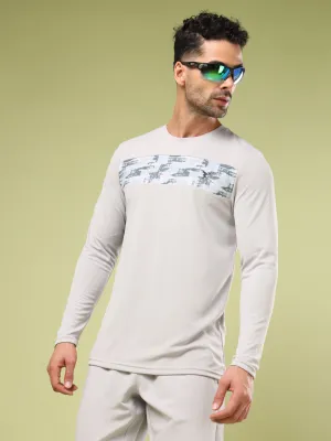AbrasionResistantClothing MultiPocketDesign Men Printed Slim Fit Round Neck Sports T-shirt with TECHNO COOL 